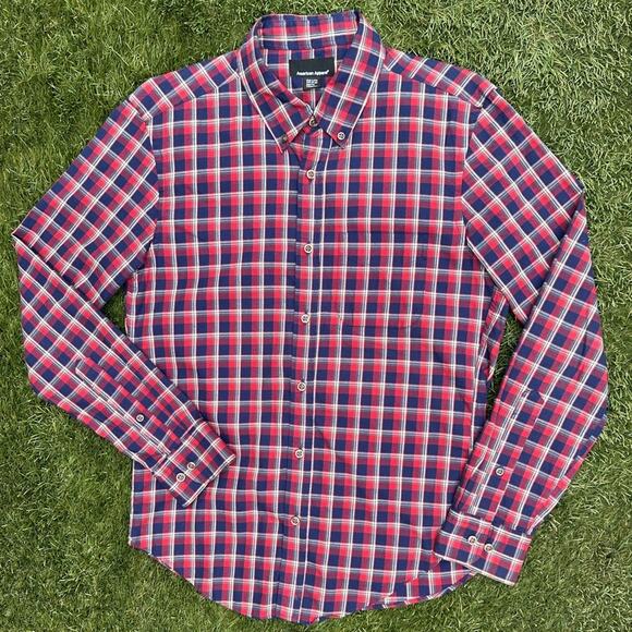 Vintage Y2K Indie American Apparel Plaid Flannel Button Down Long Sleeve Shirt S - Picture 1 of 11